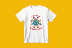 23 Nisan Çocuk Bayramı Yazılı Baskılı Tişört