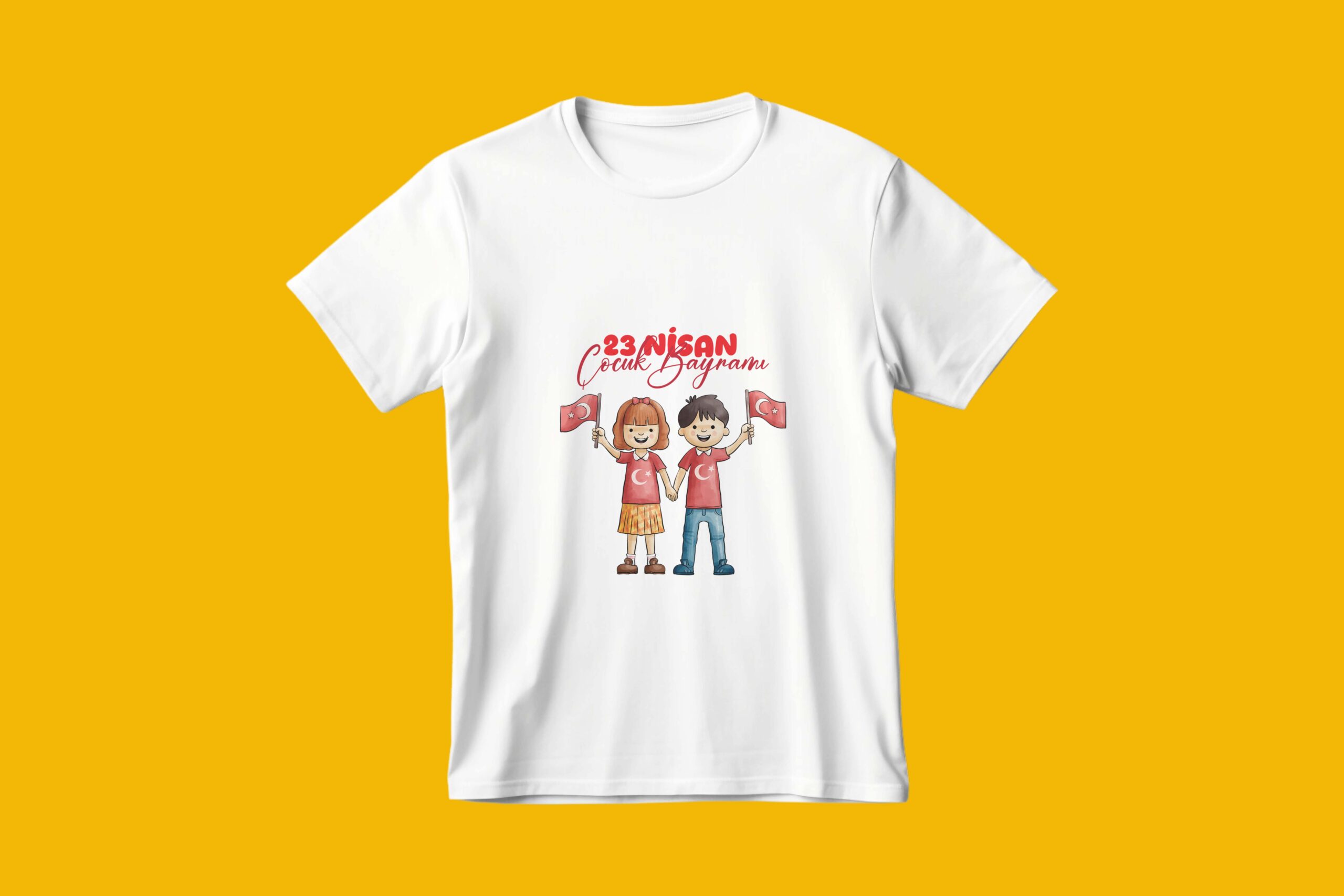 23 Nisan Çocuk Bayramı Yazılı Baskılı Tişört