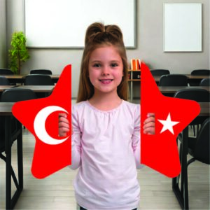 Yıldız Desenli Türk Bayraklı Gösteri Plakası