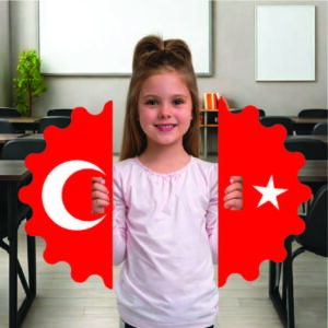 Çiçek Desenli Türk Bayraklı Gösteri Plakası