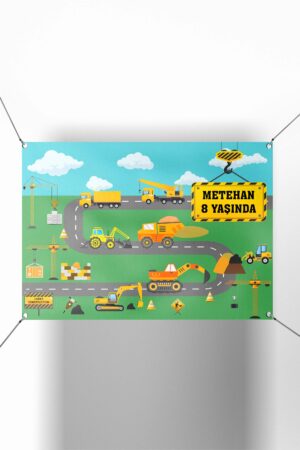 İnşaatçı Temalı Kişiye Özel Branda - Afiş