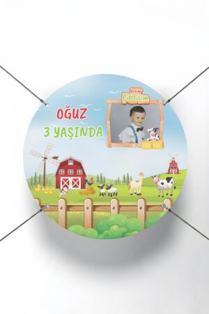 Çiftlik Hayvanları Temalı Yuvarlak Doğum Günü Afişi