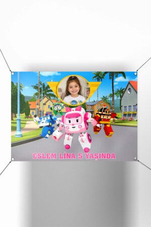Robocar Poli Temalı Doğum Günü Afişi