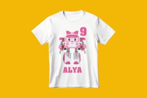 Robocar Amber Karakter Kişiye Özel Baskılı Tişört