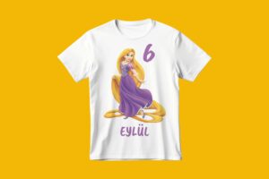 Rapunzel Karakter Kişiye Özel Baskılı Tişört