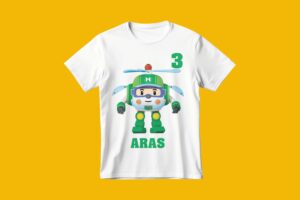 Robocar Helly Karakter Kişiye Özel Baskılı Tişört