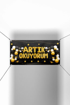 Artık Okuyorum Yazılı 400x200 cm Okul Brandası