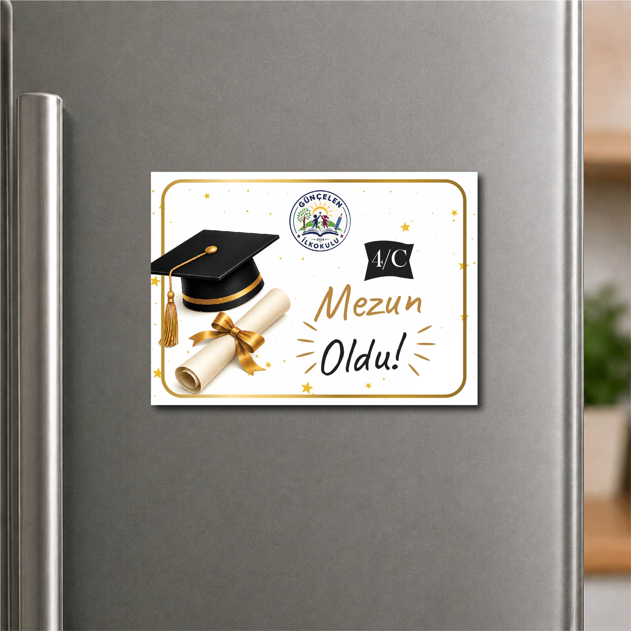 Mezuniyet Anı Hediyelik Fotoblok Magnet – Süslemeli