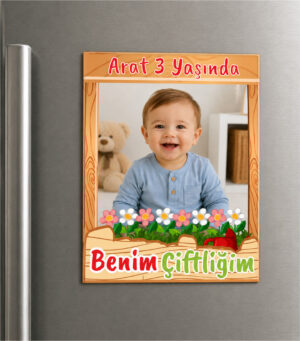 Benim Çiftliğim Konsept Hediyelik Fotoblok Magnet