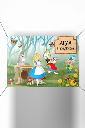 Alice Harikalar Diyarında Konsept Parti Afişi