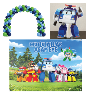 Robocar Poli Konsept Karakterler Mini Butik Set - Zincir Balonlu