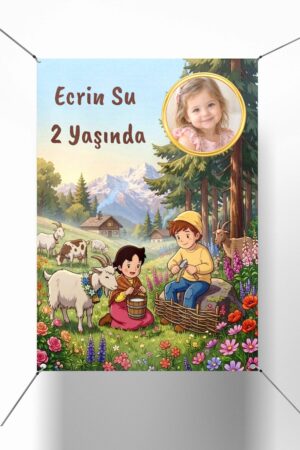 Heidi Konsept Dikdörtgen Doğum Günü Parti Afişi