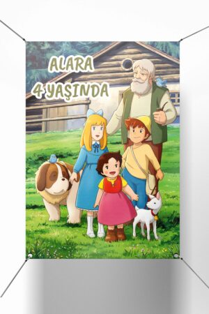 Heidi Konsept Karakterler Doğum Günü Parti Afişi