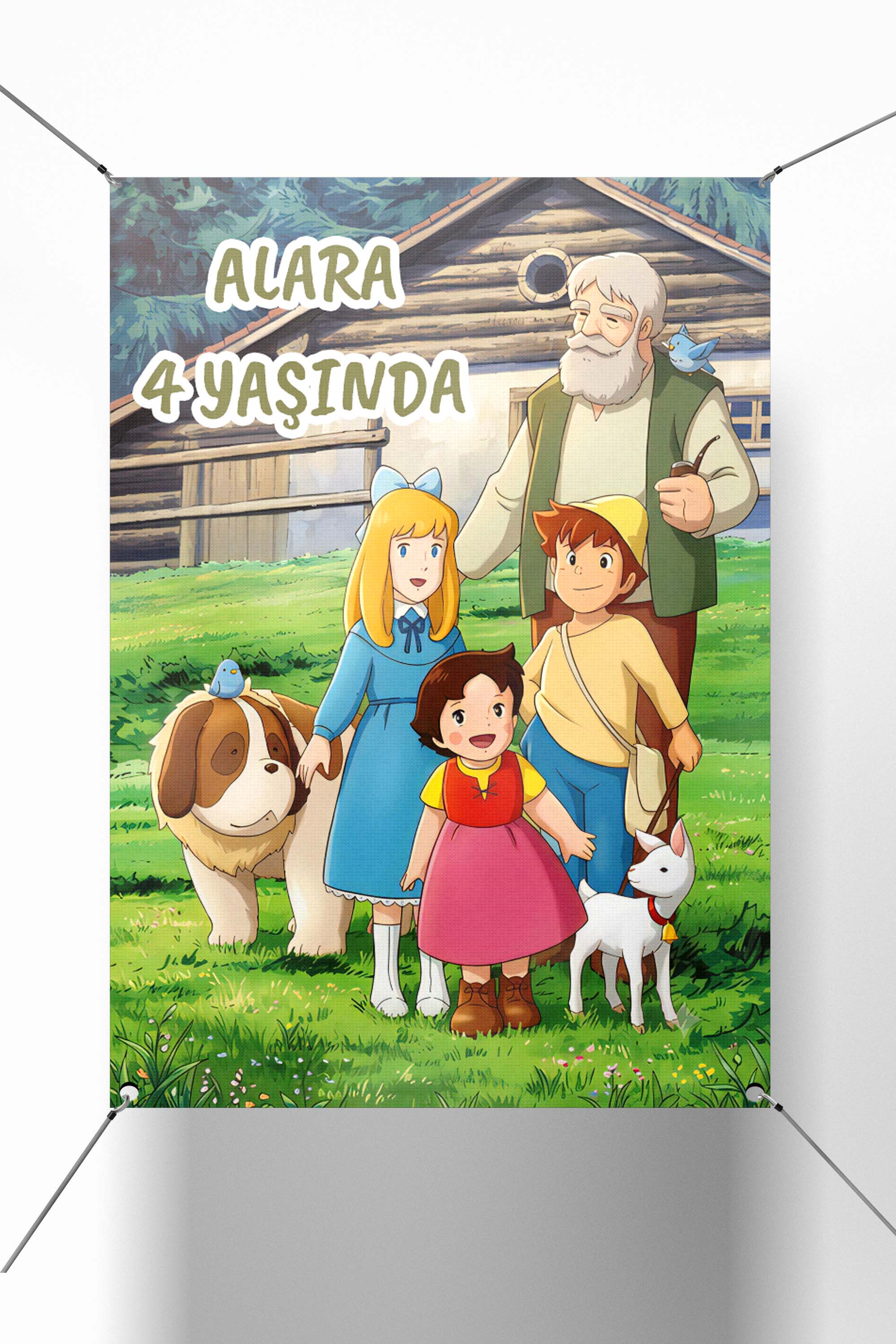 Heidi Konsept Karakterler Doğum Günü Parti Afişi