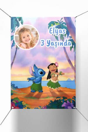 Lilo ve Stitch Konsept Dikdörtgen Parti Afişi